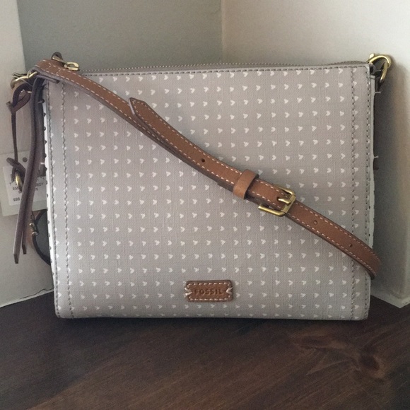 Fossil Handbags - Fossil Emma EW Grey White Crossbody NWT ZB7131727